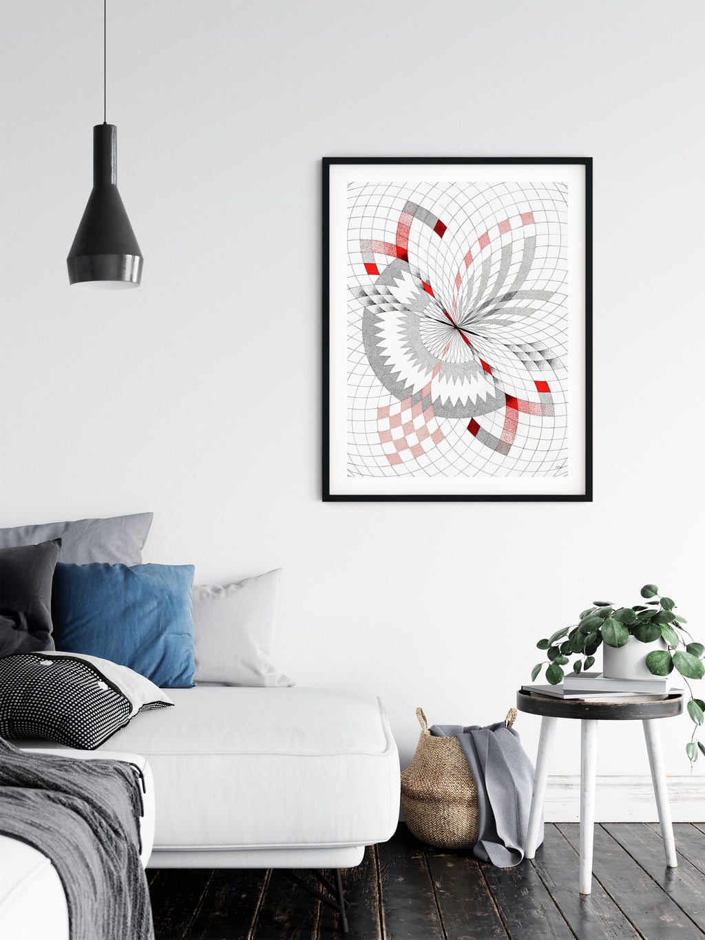 Vortex I - Red Shift - Geometric Fine Art Print