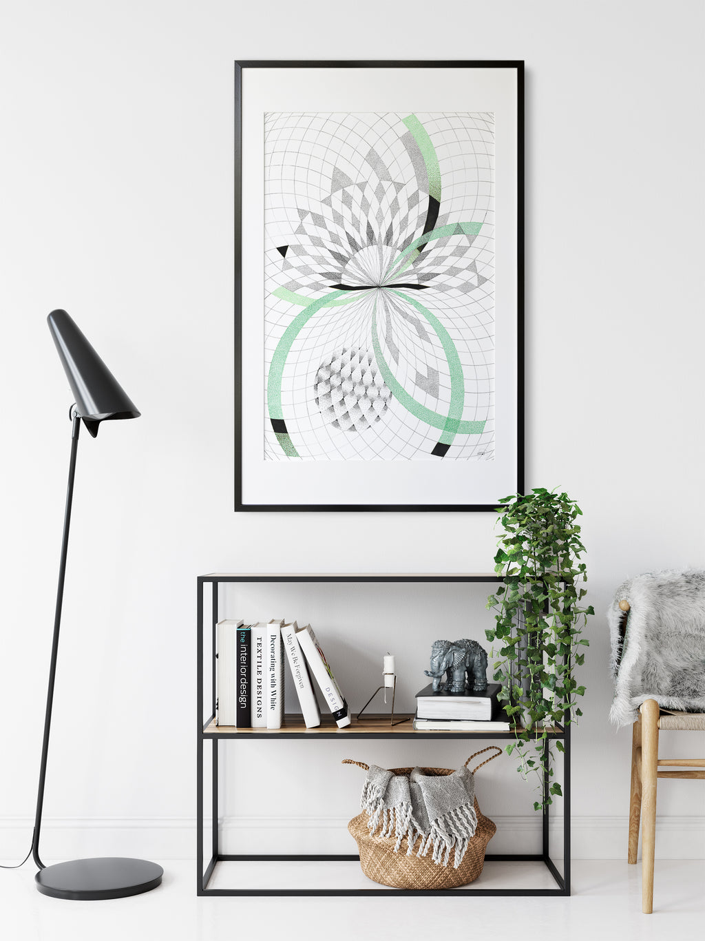 Vortex II - Green Arc - Geometric Fine Art Print